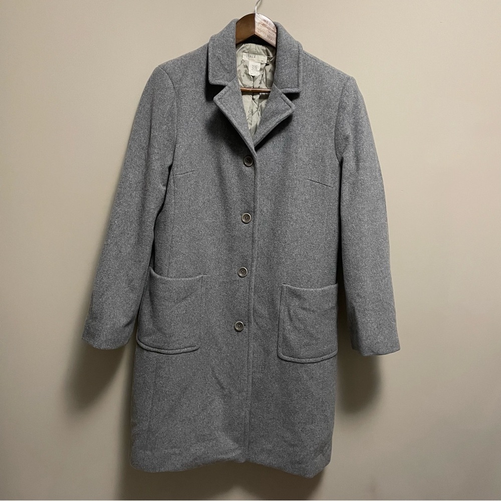 J. Crew Grey Wool Cashmere Blend Coat Women’s Medium